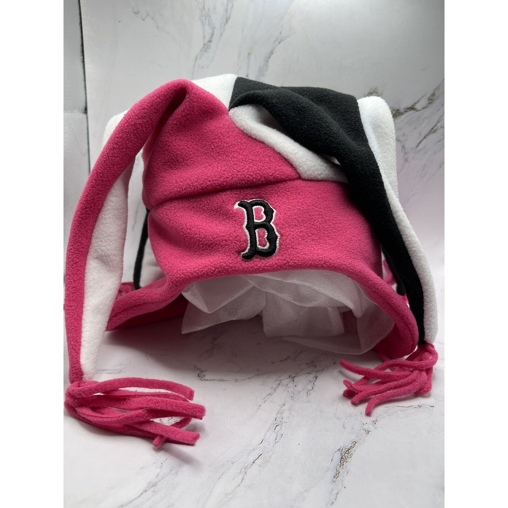 Boston Red Sox's Kids Pink, White, Black Jester Hat‎ One Size Youth